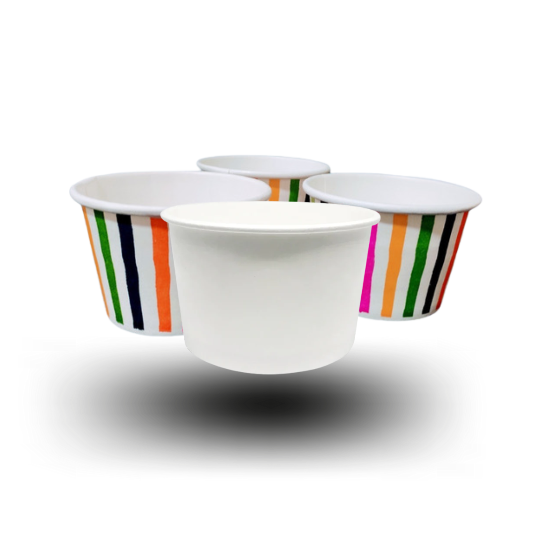 Pote helado blanco y color